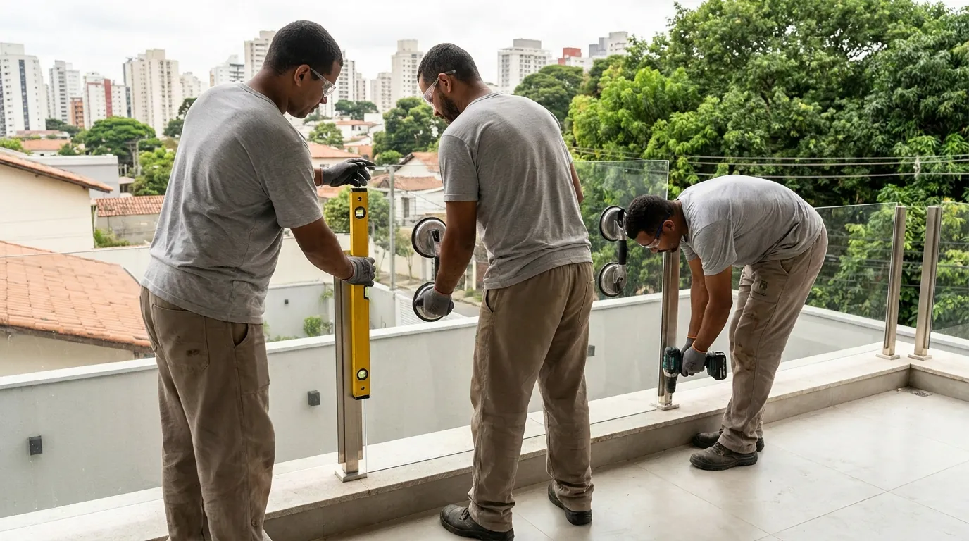 Guarda-Corpo de Vidro para Sacada em Fortaleza‑CE